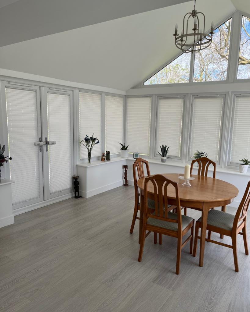 Thermal tensioned pleated blinds